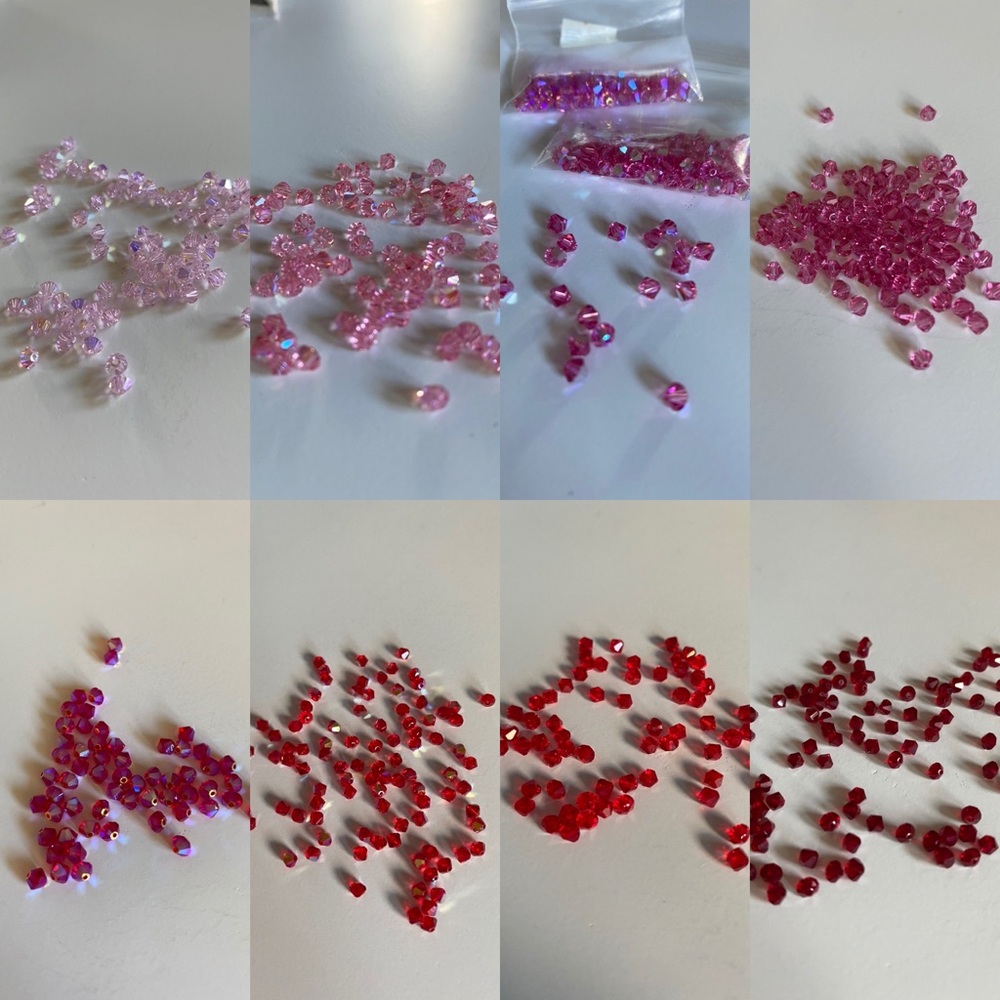 Swarovski 4mm Assorted Pinks/Reds Crystal Bundle